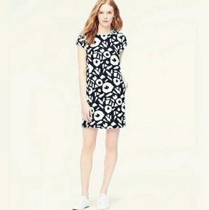 Loft bedrock black and white shift dress
